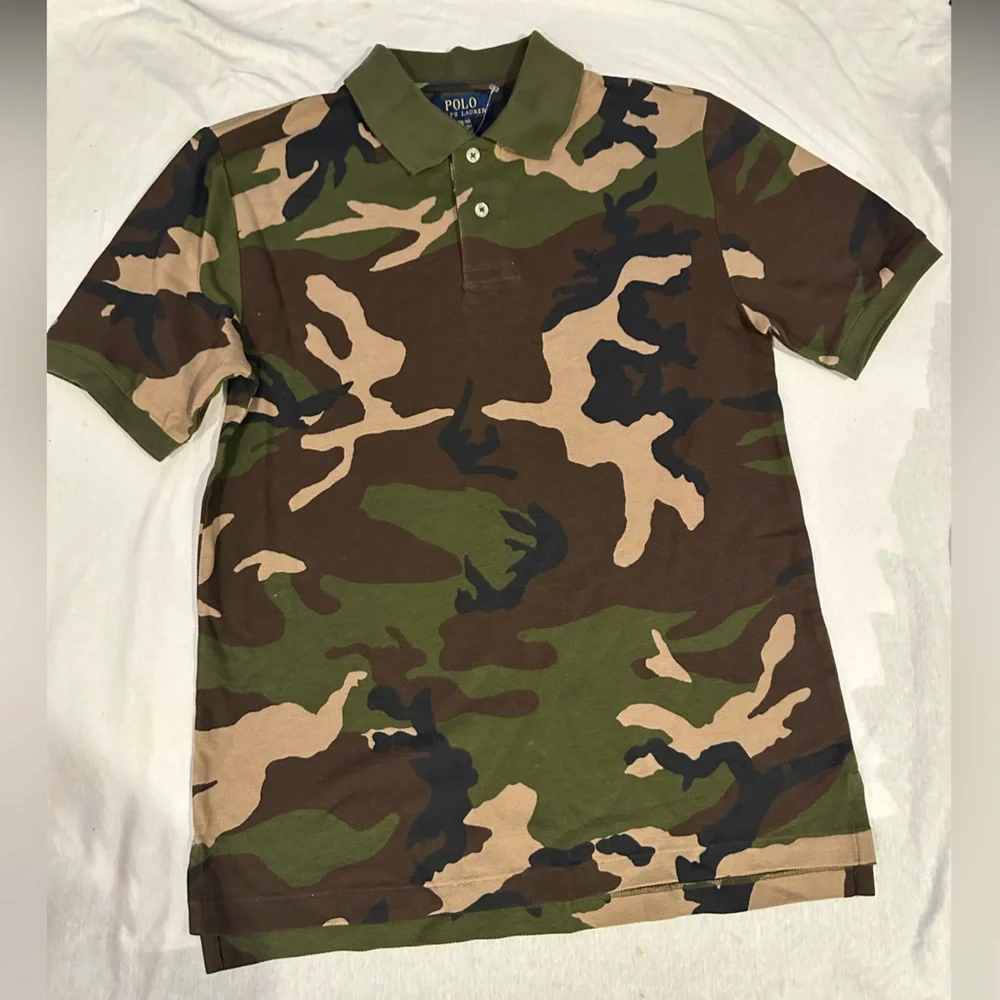 Polo by Ralph Lauren Boys' Camo Polo Shirt - Green, Brown, Black L 14-16 - Picture 2 of 16